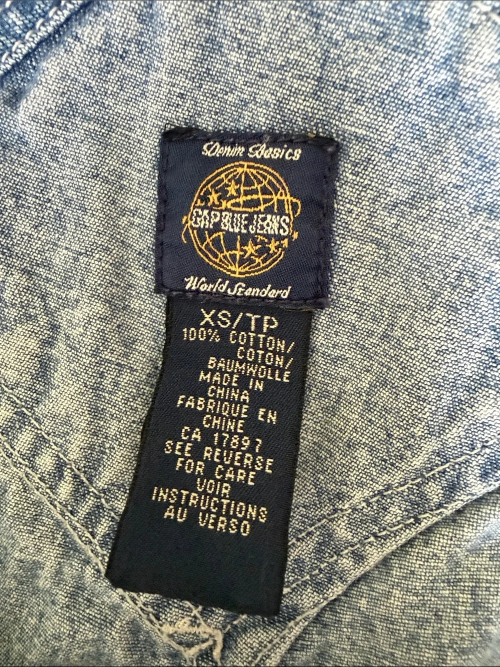 Gap Light Wash Denim Overalls with Patch Detail